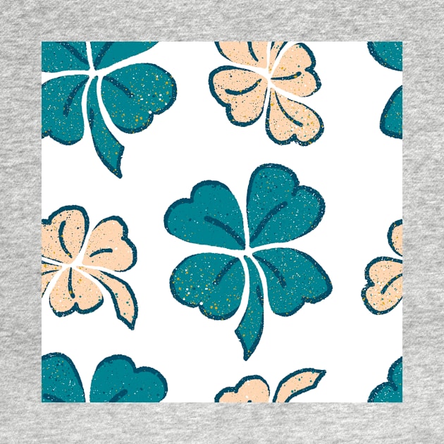 Green Lucky Clover Shamrock Pattern by OneLook